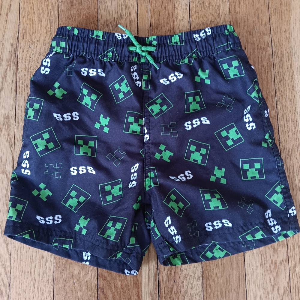 Black and Green Graphic Shorts